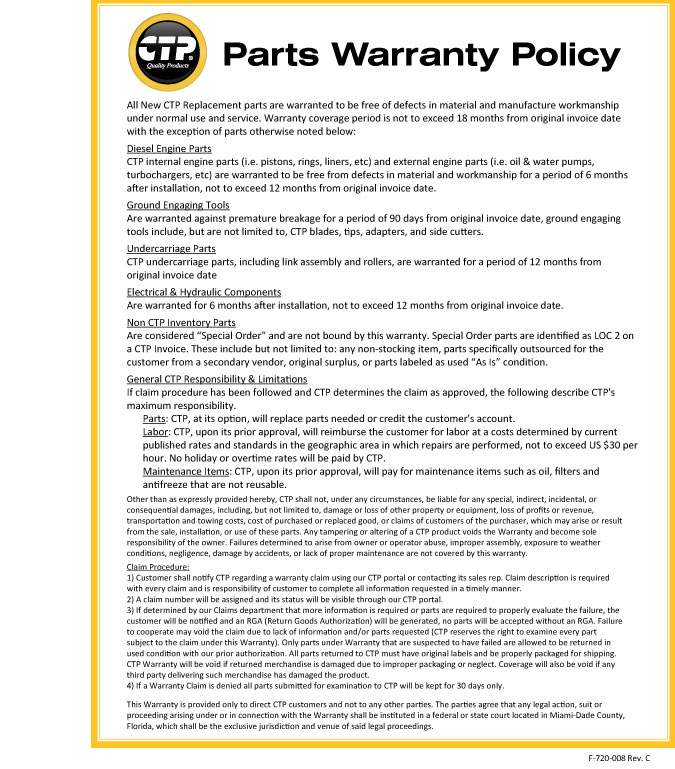 CTP-Warranty